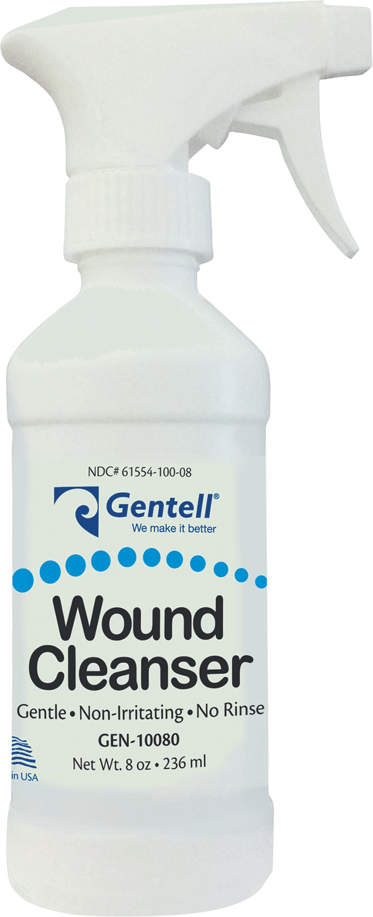 Gentell Wound Cleanser, Non-Sterile, Trigger Spray Bottle 8 oz 1 Each