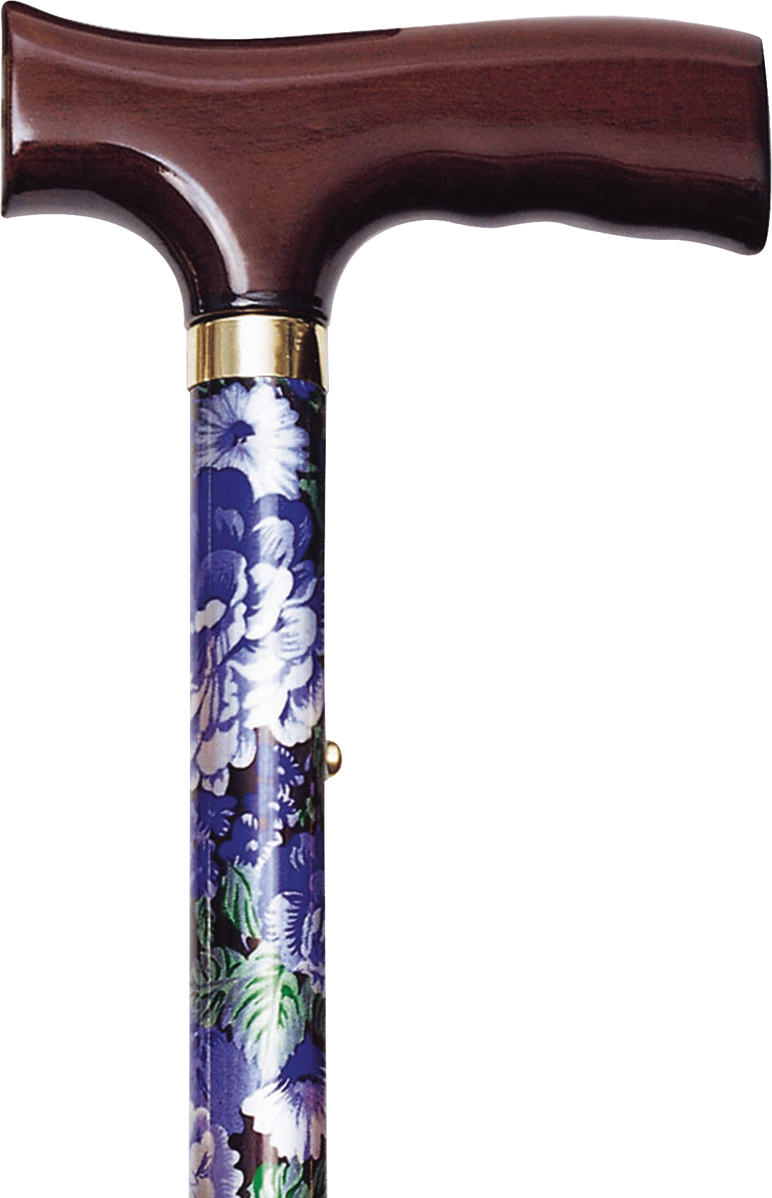 Folding Travel Cane with Fritz Handle, Mauve Floral, 33" - 37" 1 Each