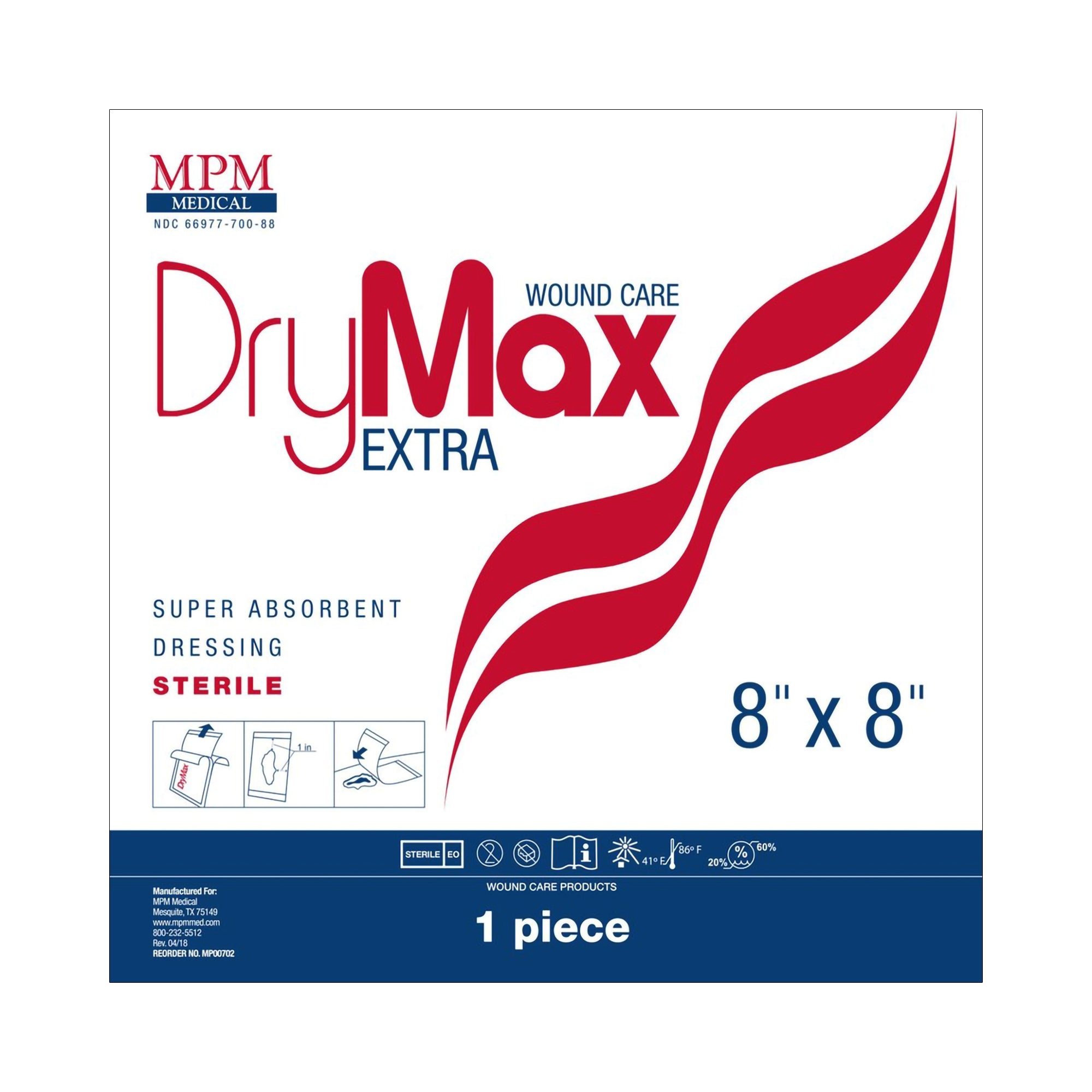 DryMax Extra Super Absorbent Dressing, 8" x 8"