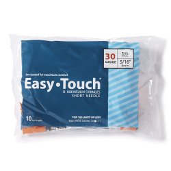 EasyTouch Insulin Syringe 30G x 5/16" Needle Length, 1cc Volume