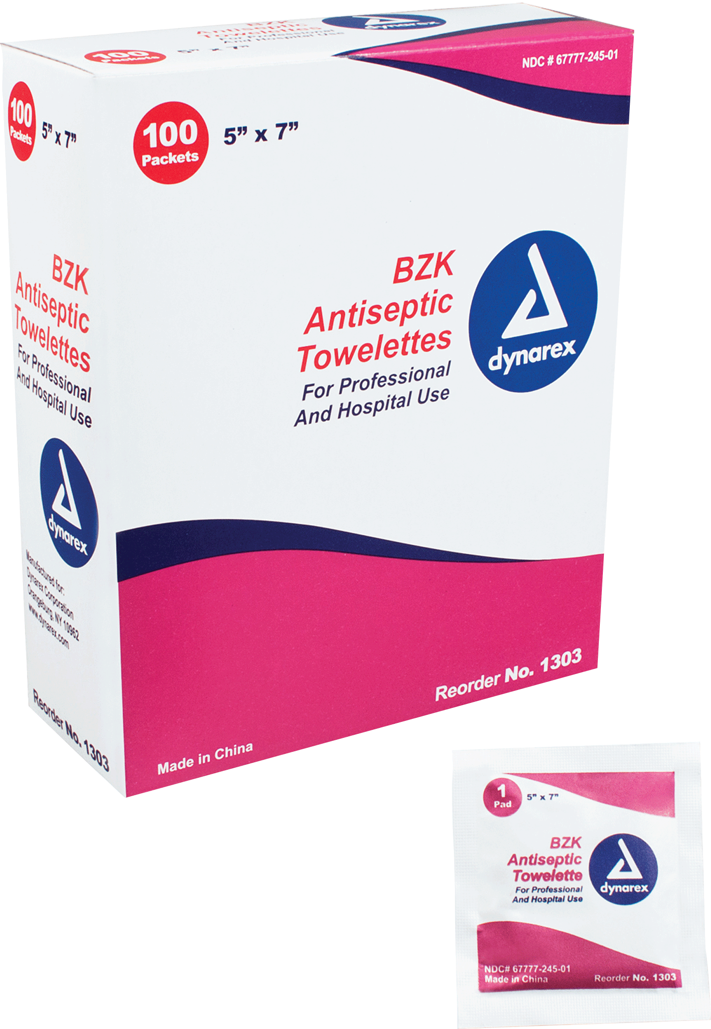 BZK Antiseptic Towelette 5  x 7 100 Box