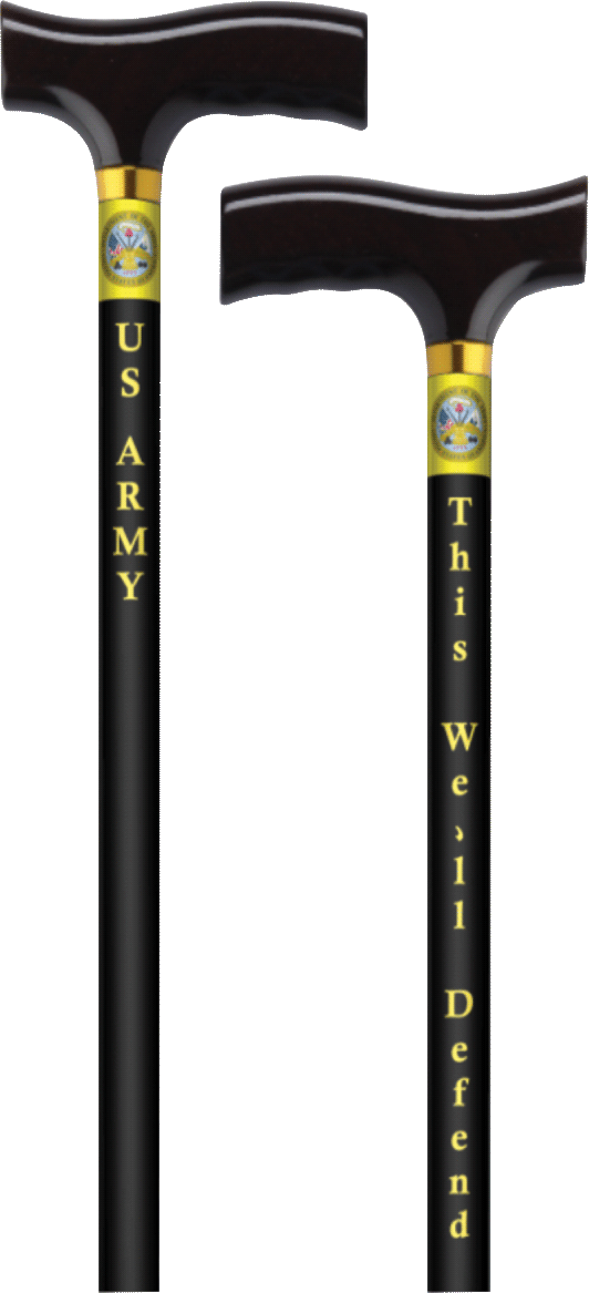 Straight Cane with Fritz Handle, US Army 1 Each