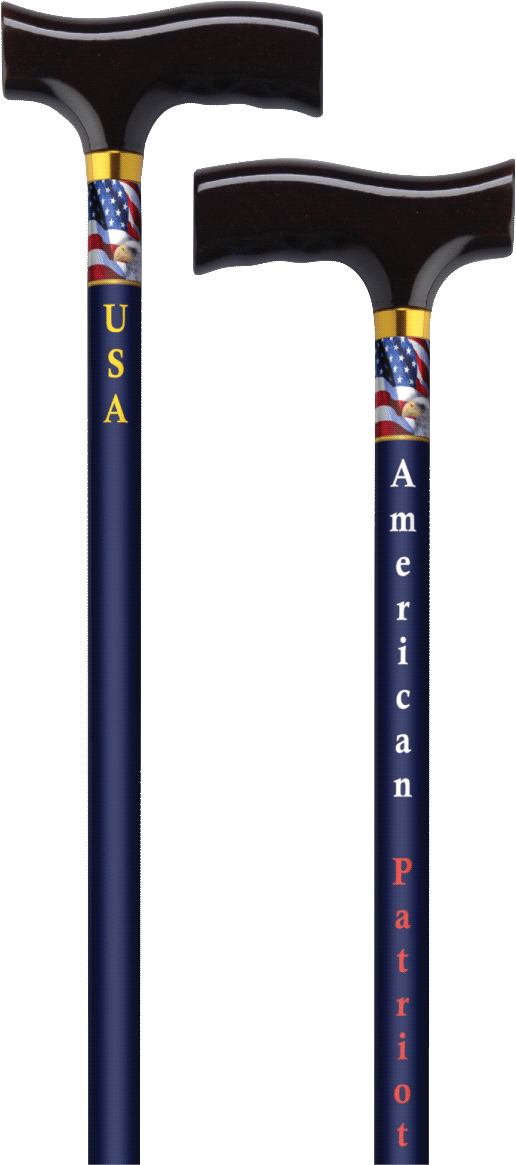 Straight Cane with Fritz Handle, American Patriot 1 Each
