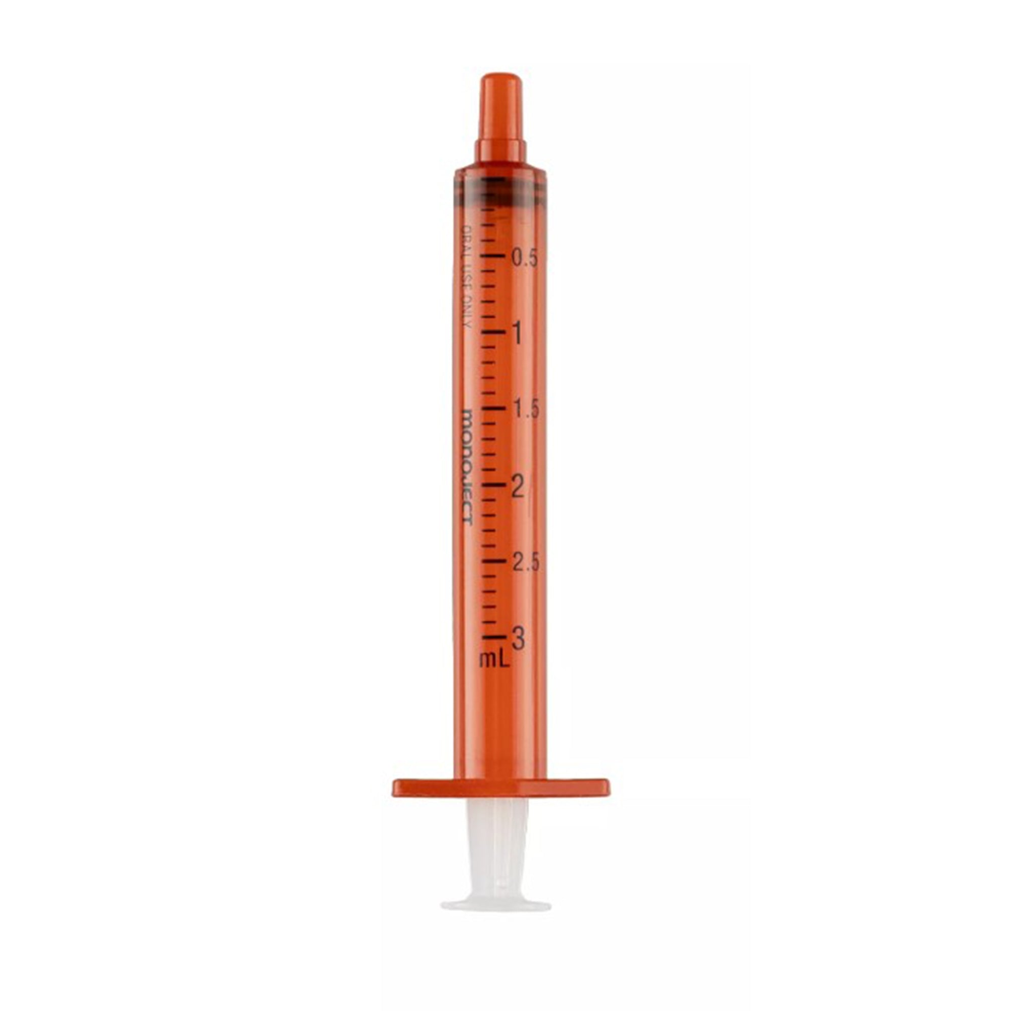 Monoject Oral Syringe, 3ML, 0.1ML Graduation, Amber