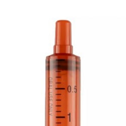 Monoject Oral Syringe, 3ML, 0.1ML Graduation, Amber
