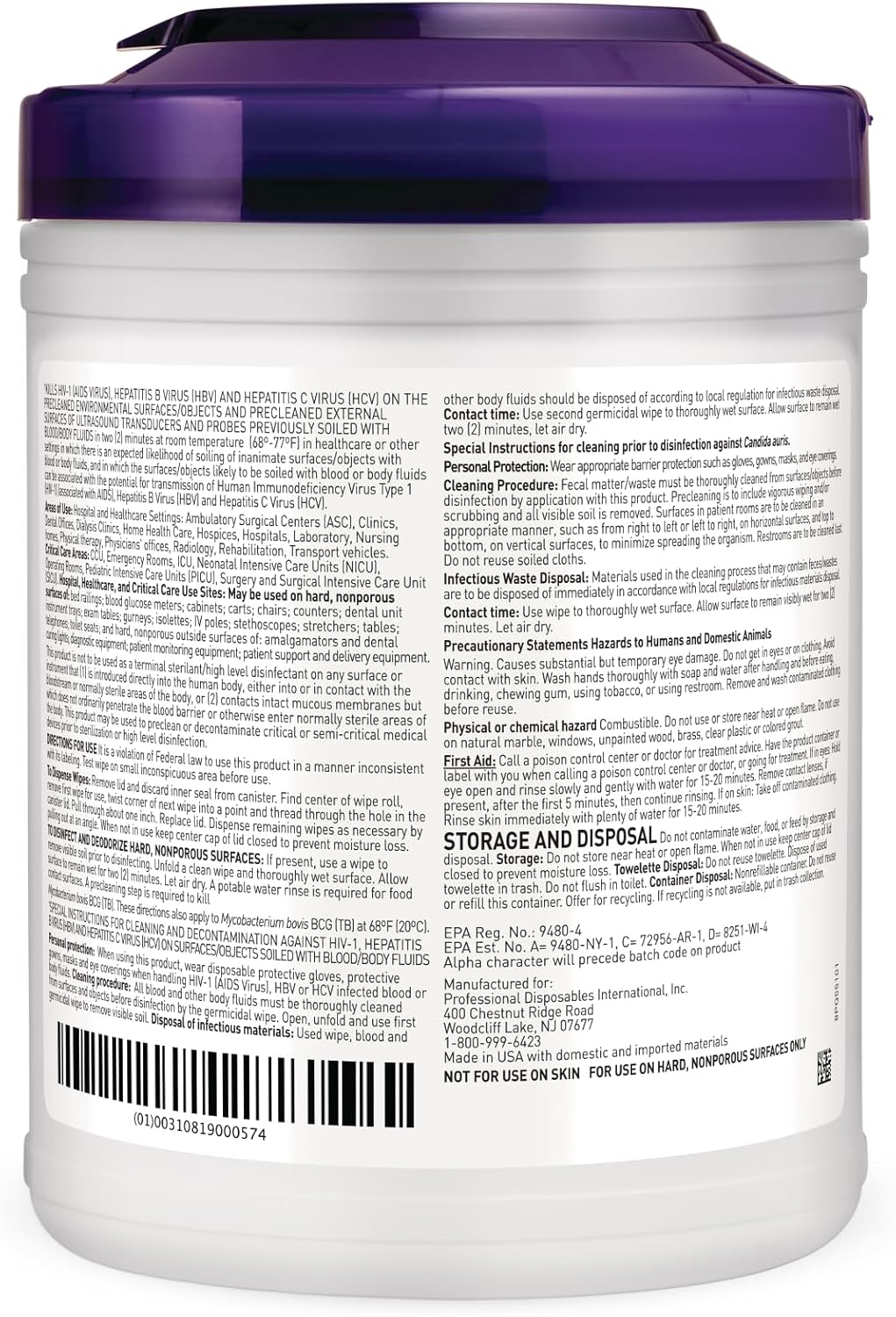 Super Sani-Cloth Germicidal Wipe, XL