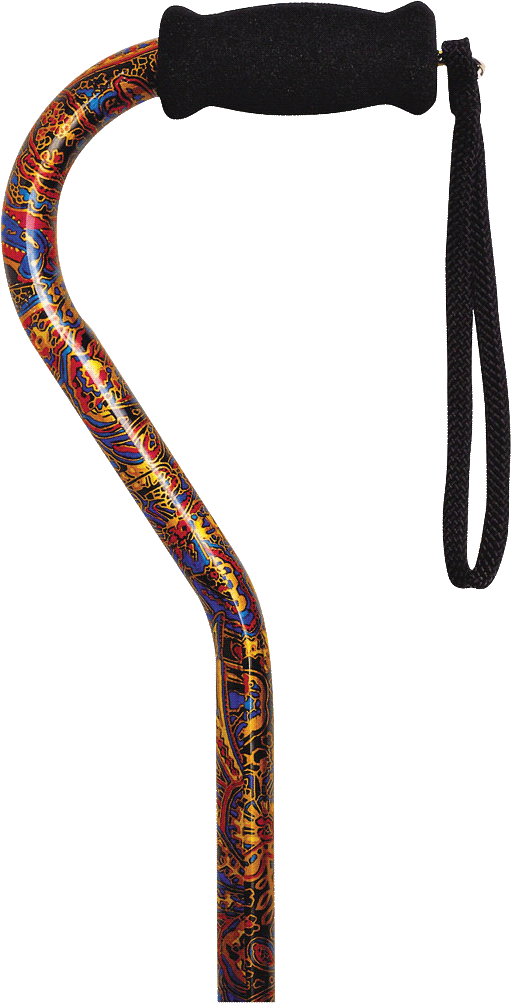 Offset Handle Cane, Paisley 1 Each
