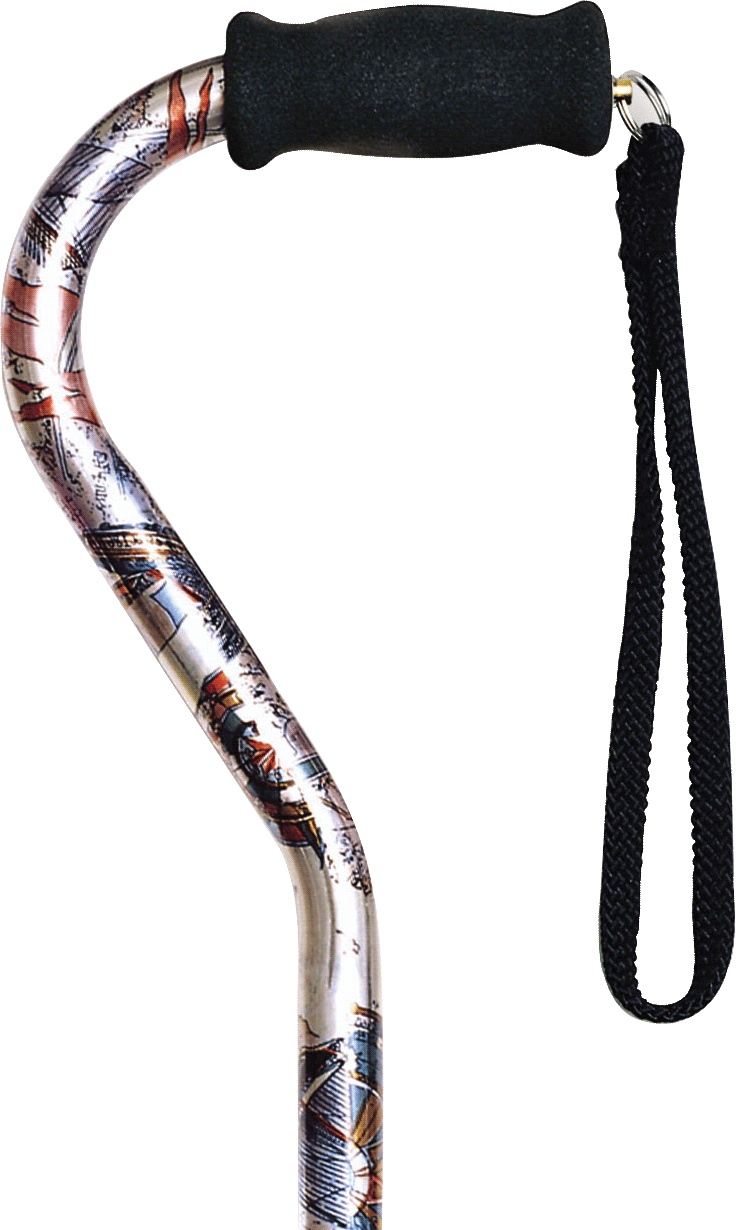 Offset Handle Cane, Compass Rose 1 Each