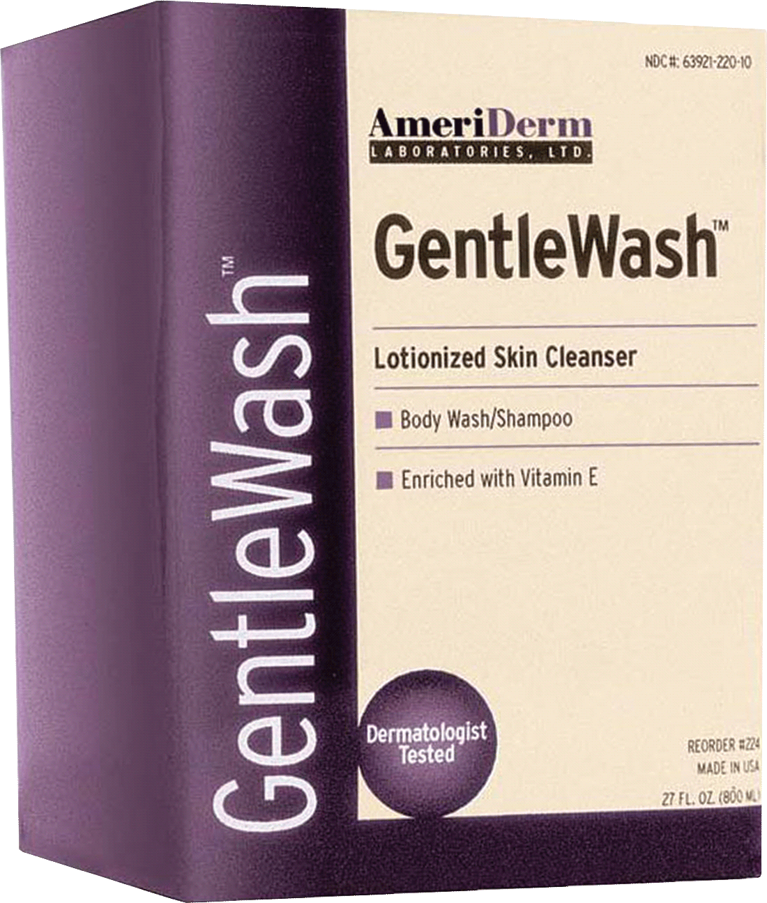 GentleWash Body Wash/Shampoo, 800 mL 12 Case