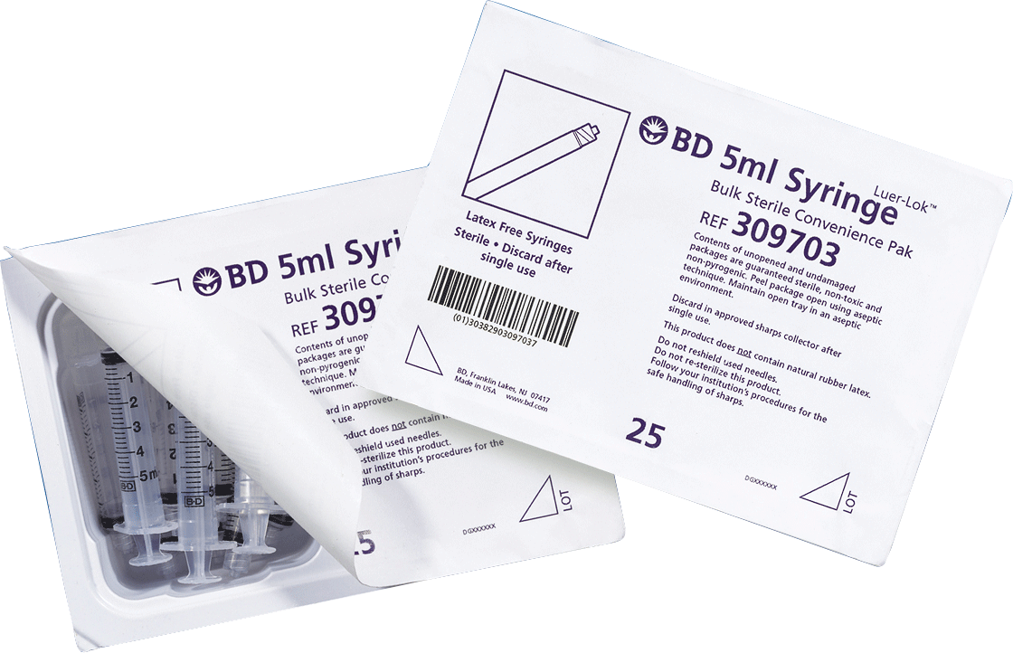 Luer-Lok Tip Syringe Convenience Tray 20 mL (120 count) 120 Case