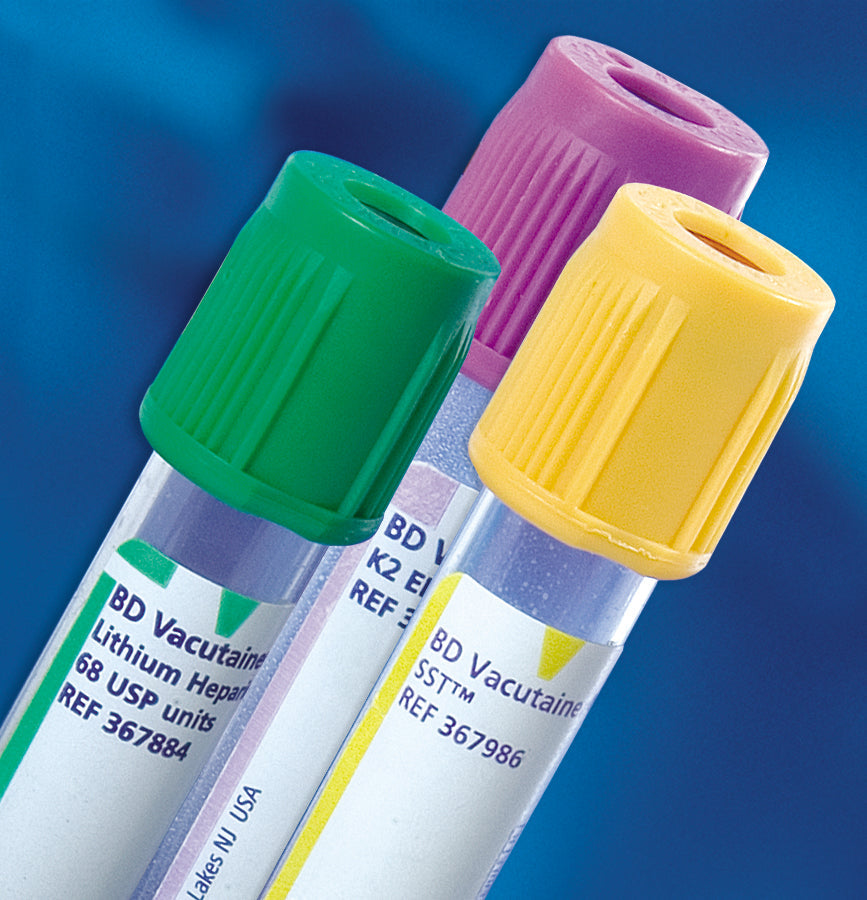 Vacutainer Plastic EDTA Tube, Lavender, 10mL 100 Pack