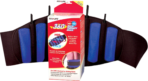 360 Cold Therapy Back Brace, Black, 26" to 50" Waist Size 1 Each