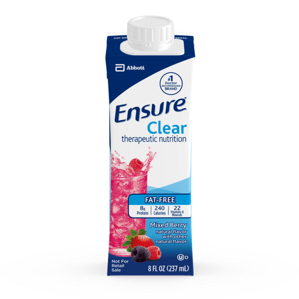 Ensure Clear Therapeutic Nutritional Shake, Institutional, Mixed Berry, 8 oz