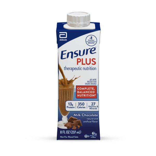 Ensure Plus Therapeutic Nutrition Shake, Chocolate, 8 oz Carton