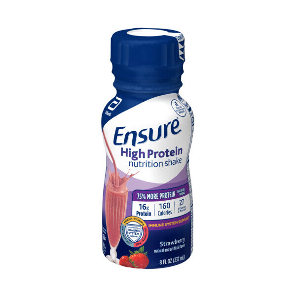 Ensure High Protein Nutrition Shake, Strawberry, 8 oz. Bottle, Retail