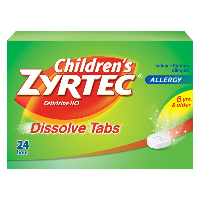 Children's Zyrtec Allergy Dissolve Tablets, Citrus Flavored, 12 Count 1 Each