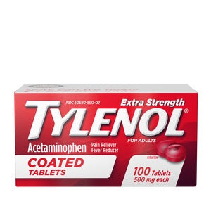 Tylenol Extra Strength, 500 mg Acetaminophen caplet, 100 count 1 Each