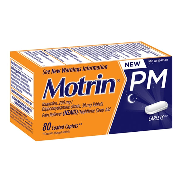 Motrin PM Pain Reliever/Nighttime Sleep-Aid Coated Caplets 80 ct 1 Each