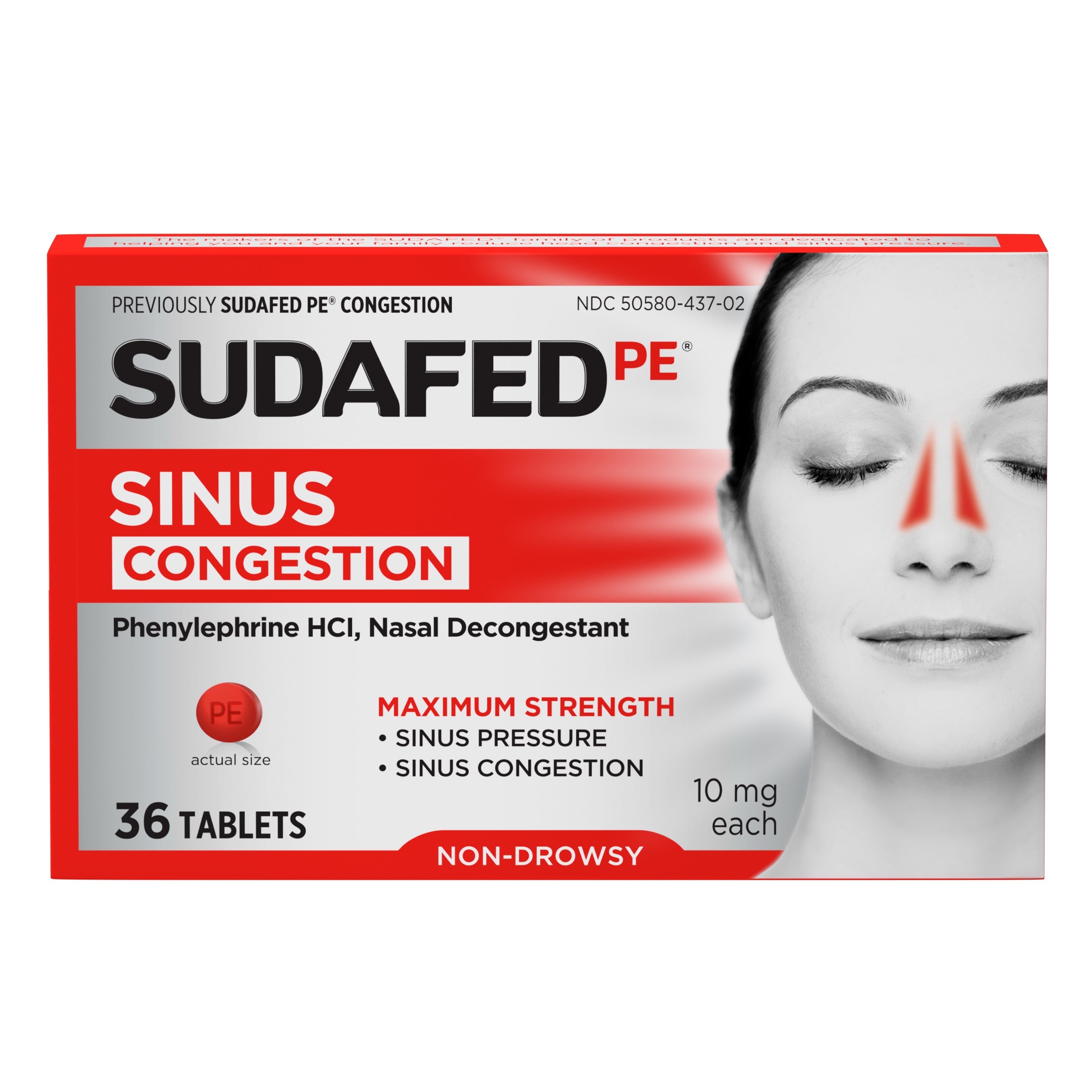 Sudafed PE Sinus Congestion Max Strength Non-Drowsy Tablets 36 ct 1 Each