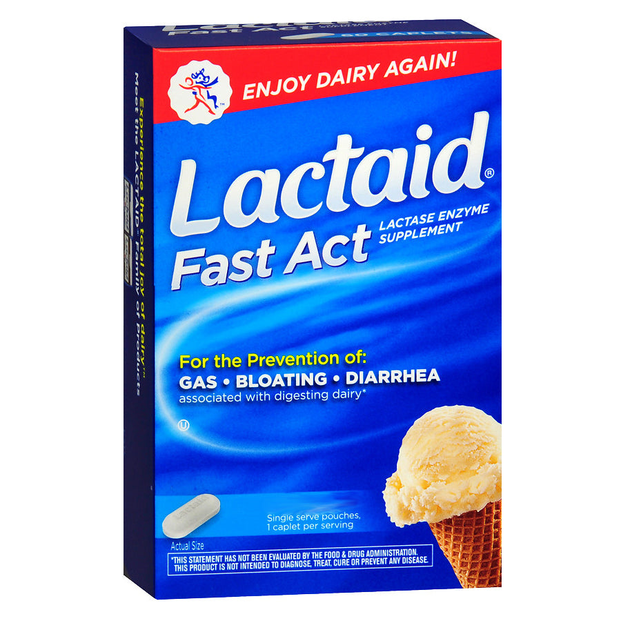 Lactaid Fast Act Lactase Enzyme Supplement, Caplets 1 Each