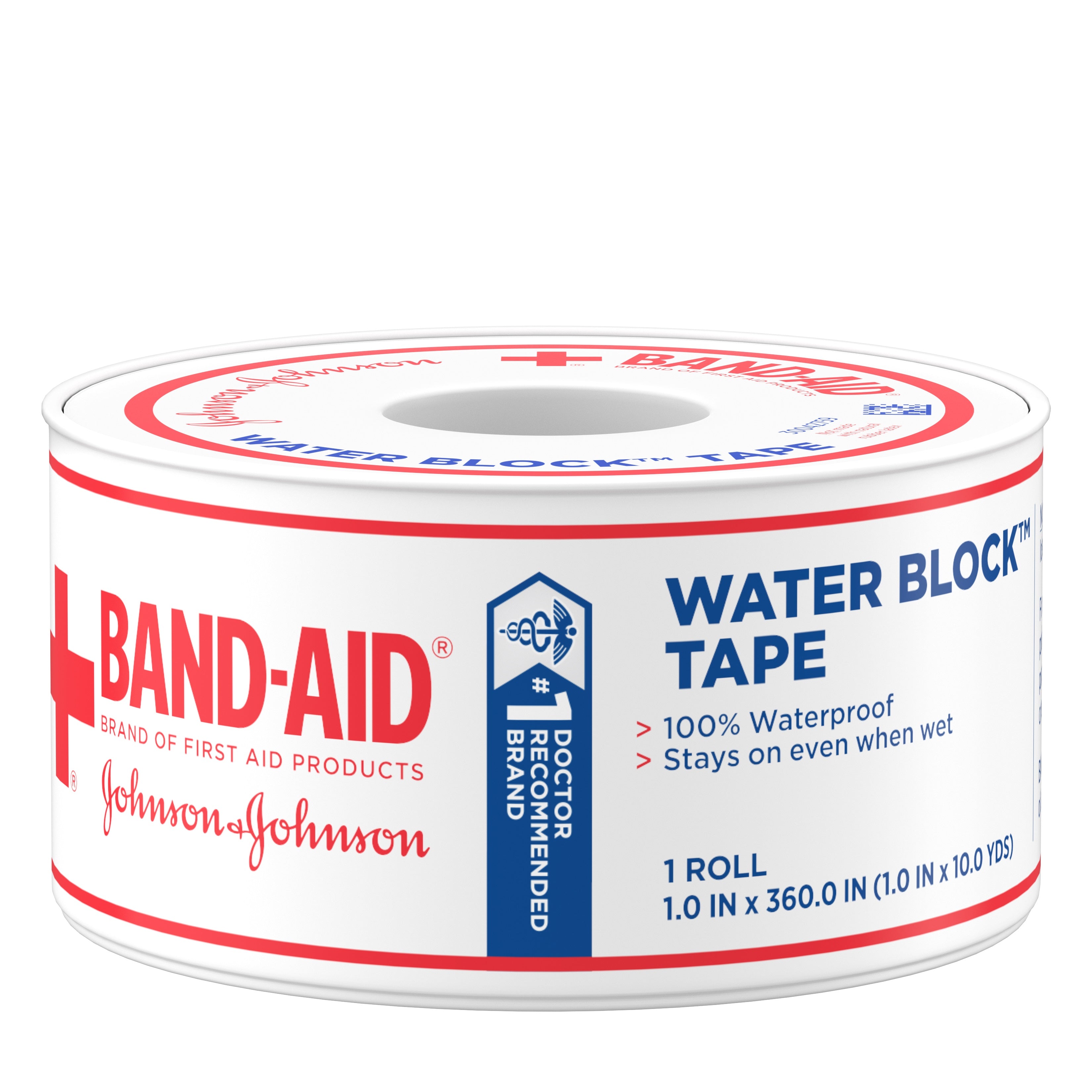 J & J Band-Aid First Aid Waterblock Tape, 1" x 10 yd 1 Each
