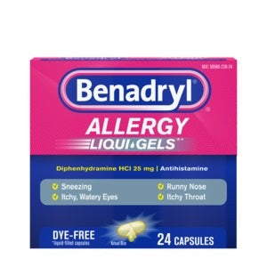 Benadryl Dye-Free Allergy Relief, Liqui-gels, 24 capsules 1 Each