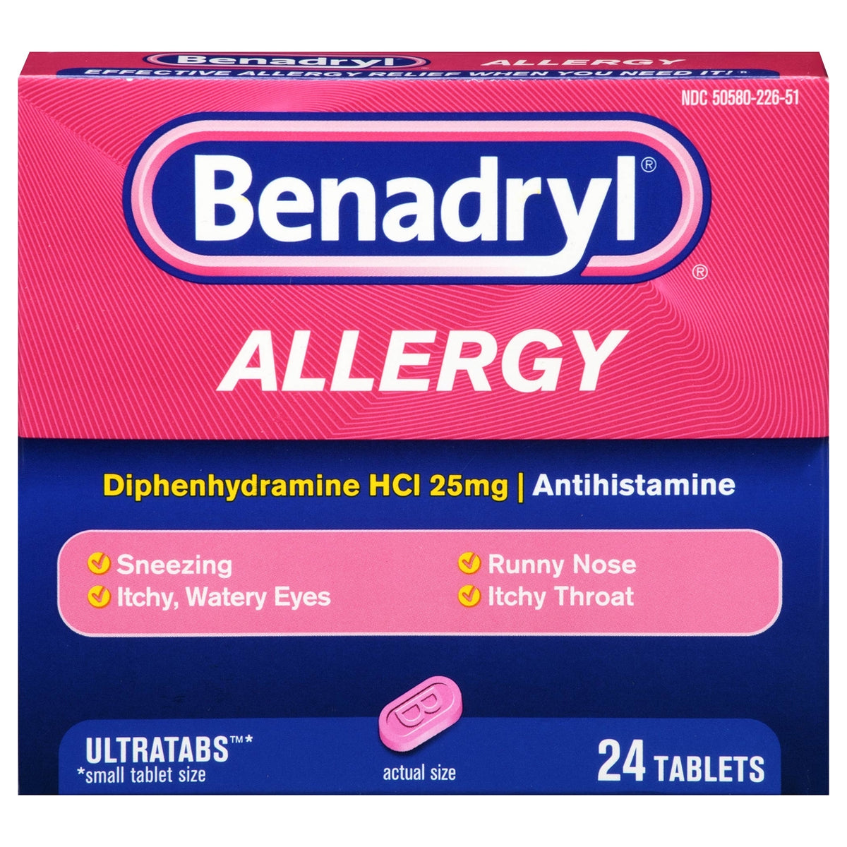 Benadryl Ultra Allergy Relief Tablets, 24 ct 1 Each