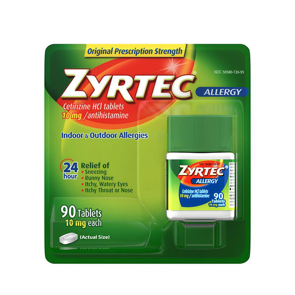 Zyrtec Adult Allergy Relief Tablets, 10mg, 90 ct 1 Each