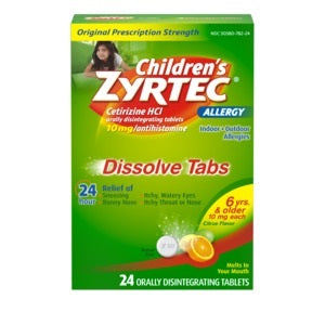 Children's Zyrtec 10mg Dissolve Tabs, Citrus Flavor, 24 ct 1 Each