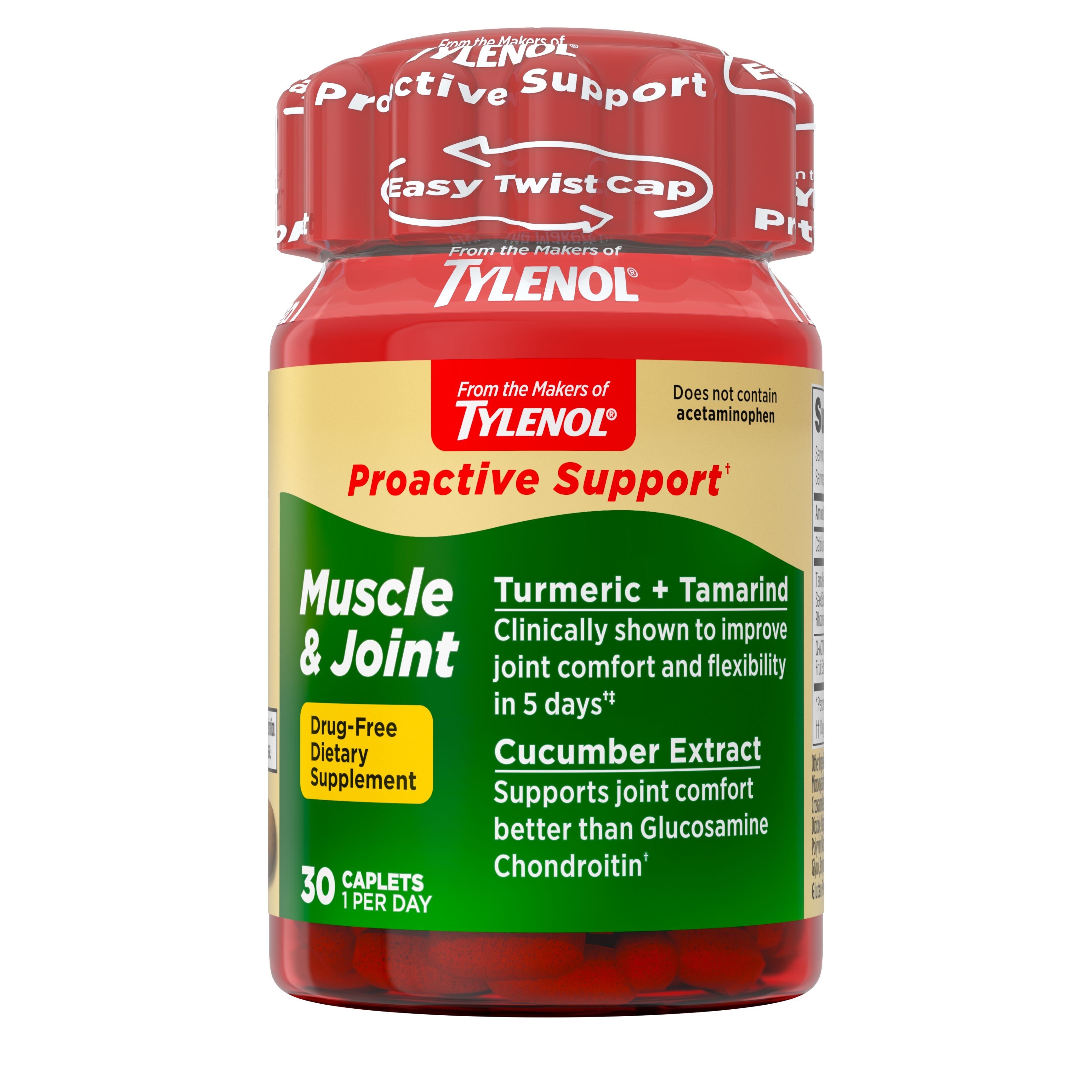 Tylenol Proactive Support Muscle & Joint + Stress, 30 Ct 1 Each
