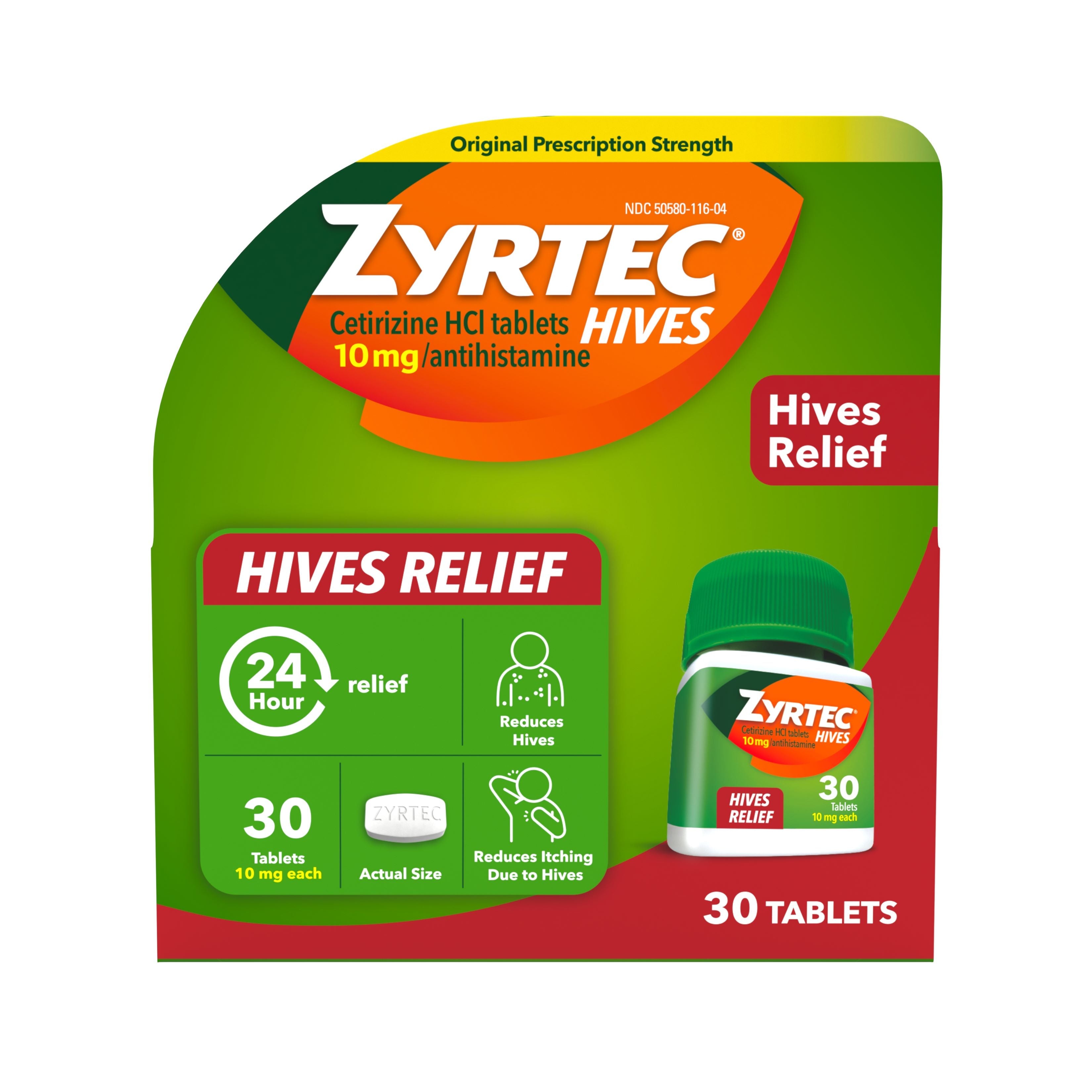 Zyrtec Hives Relief Tablets, 10 mg, 30 ct 1 Each