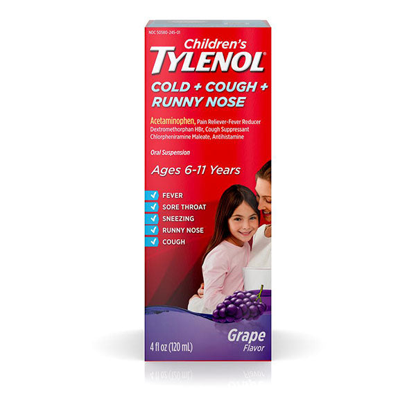 Children's Tylenol Cold + Cough + Runny Nose, Grape Flavor, 4 fl oz 1 Each
