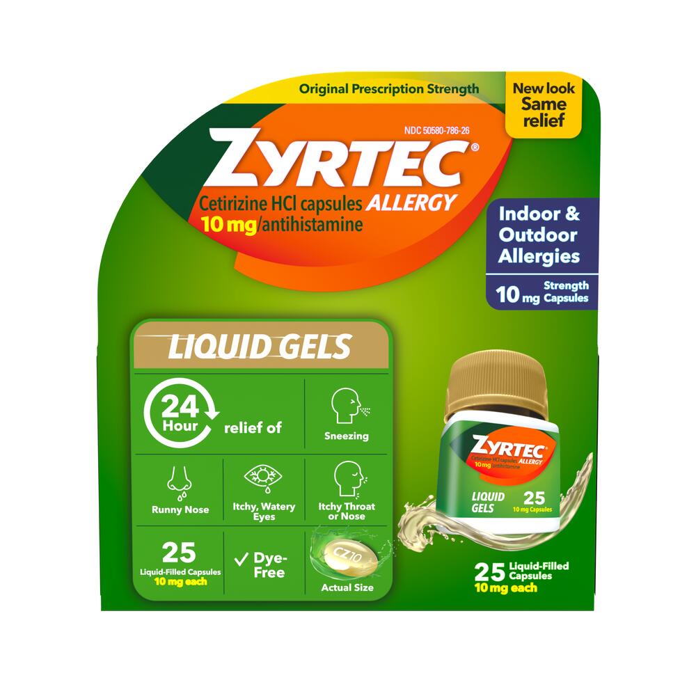 Adult ZYRTEC 10mg Liquid Gels, 25 ct