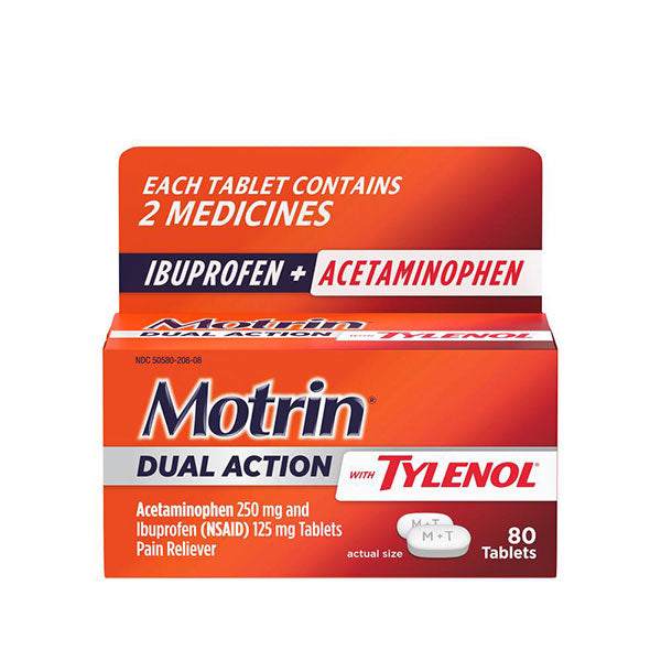 Motrin Dual Action with Tylenol Caplets, 80 ct 1 Each