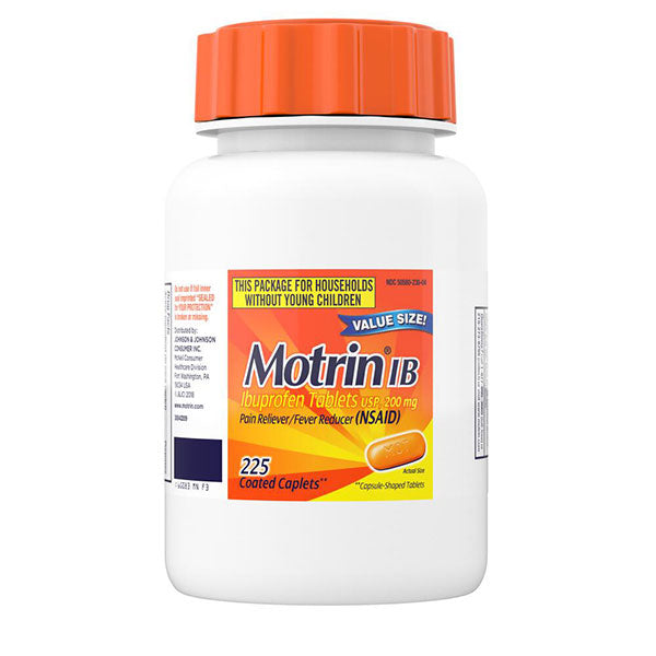 Motrin IB Pain Reliever and Fever Reducer Coated Caplets, 225 ct 1 Each