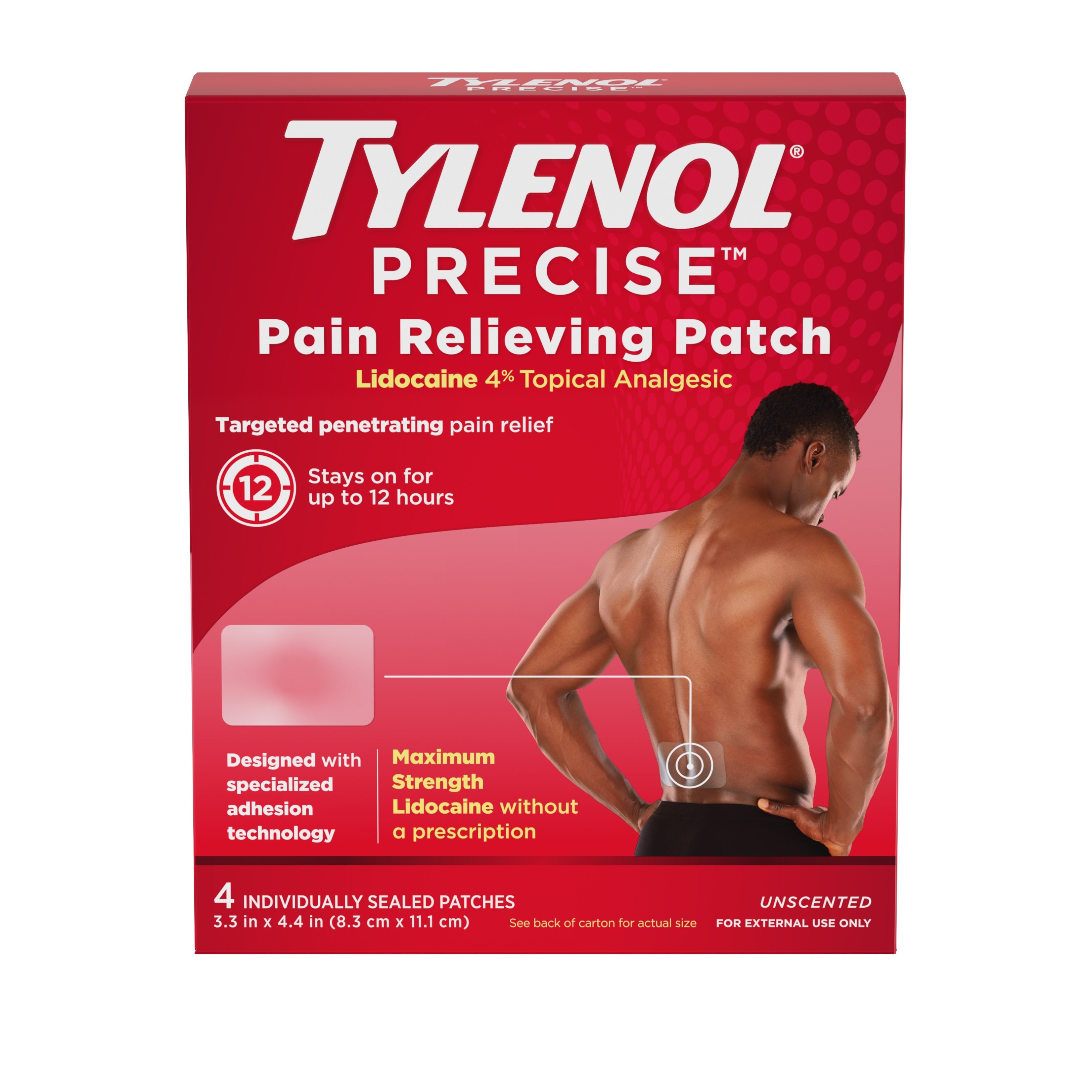 Tylenol Precise Pain Relieving Patches, Large, 4 ct 4 Box