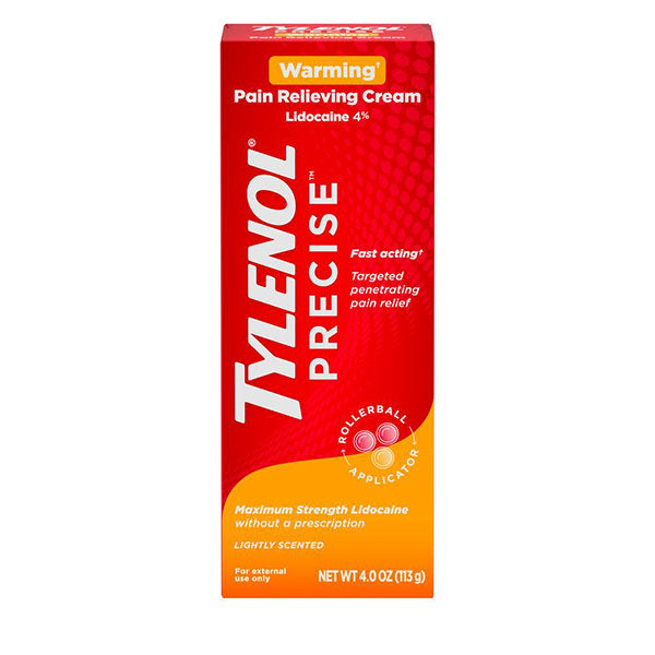Tylenol Precise Warming Pain Relief Cream, 4% Lidocaine,4 oz 1 Each