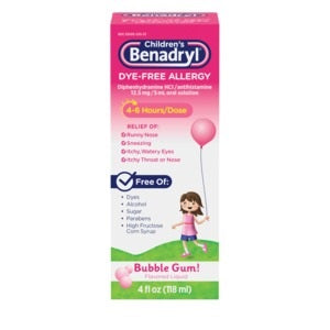 Children's Benadryl Oral Solution, Bubble Gum Flavored, 4 fl oz 1 Each