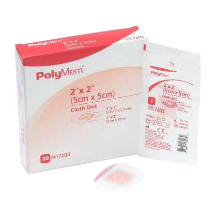 Ferris PolyMem QuadraFoam Island Hydrogel Dot Dressing, 2" x 2" with 1" x 1" Pad