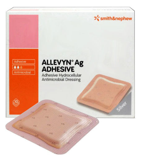 ALLEVYN Ag Non-Adhesive Absorbent Silver Barrier Hydrocellular Dressing 8" x 8" 10 Box