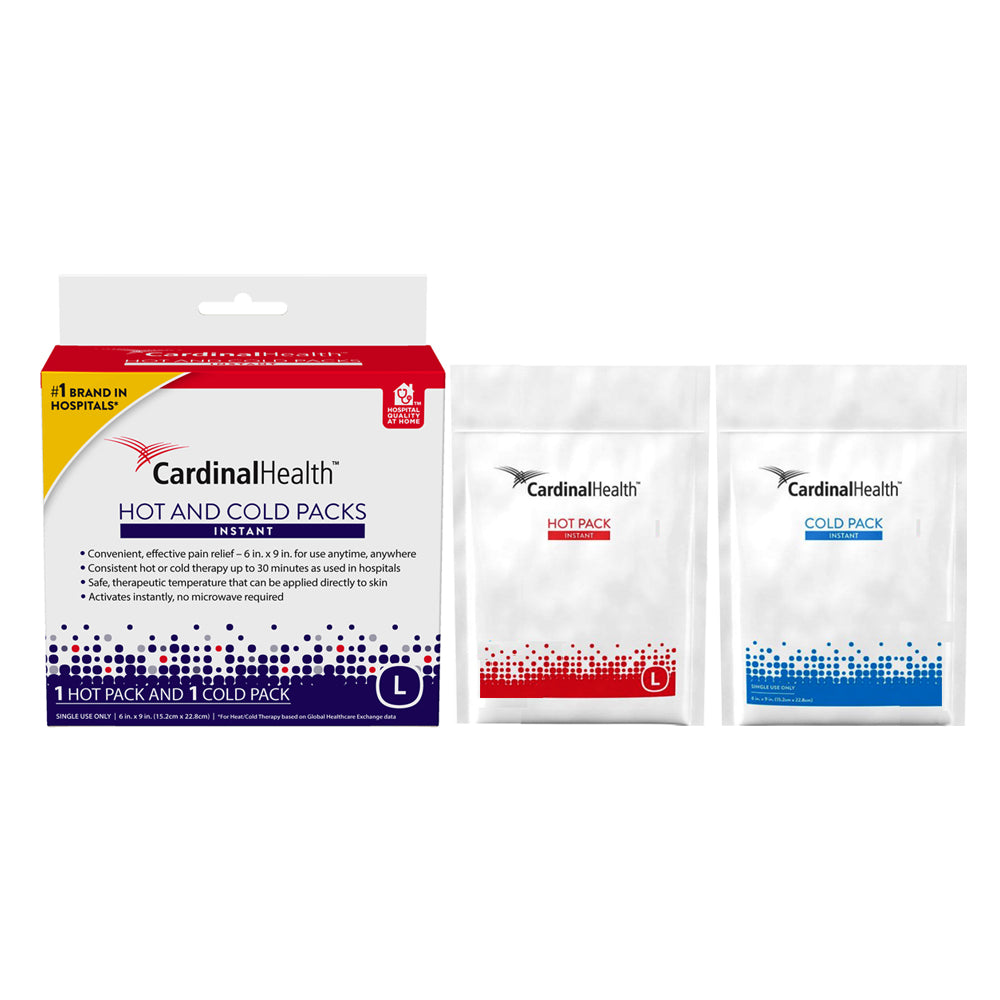 Cardinal Health Instant Hot and Cold Packs, Large, 6" x 9", 2 Count (1 Hot and 1 Cold) 1 Each