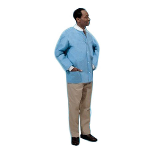 SMS Lab Coat with Traditional Collar, Blue, Medium 1 Each