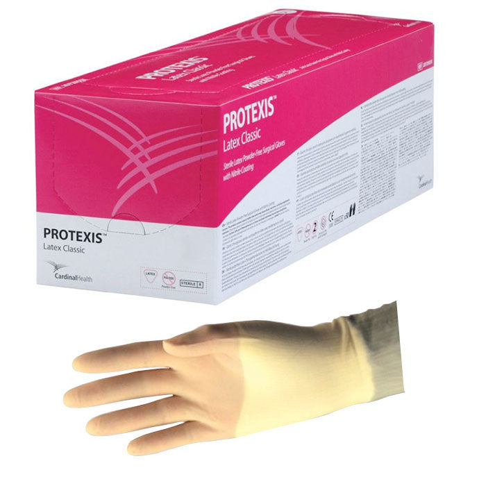 Protexis Latex Classic Surgical Gloves with Nitrile Coating, 9.8 mil, 9" 50 Box
