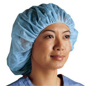 Cardinal Health Bouffant Cap, Spunbonded, Blue, 24" 75 Box