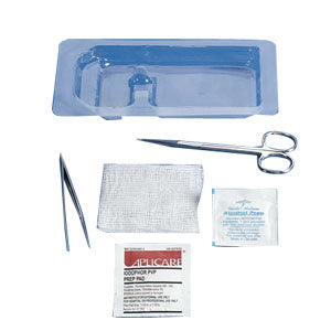 Suture Removal Tray with Plastic Forceps and Scissors 1 Each
