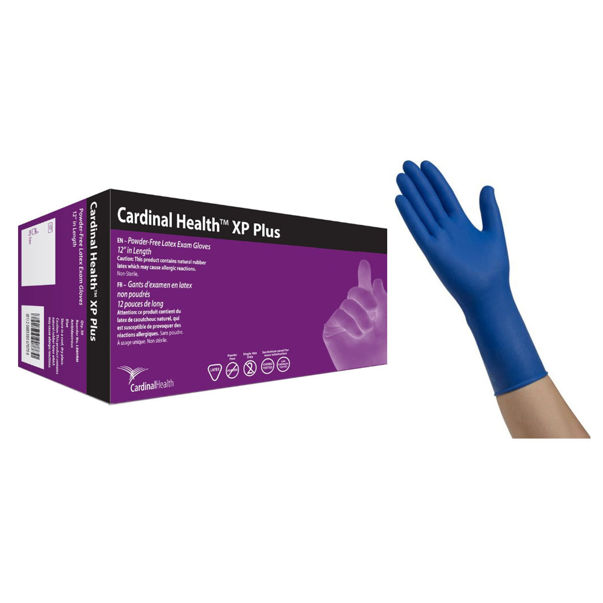 Cardinal Health XP Plus Non-Sterile Latex Exam Gloves, Small 50 Box