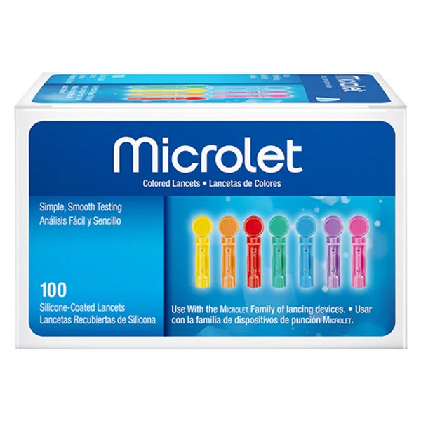 Microlet Colored Lancets 100 Box