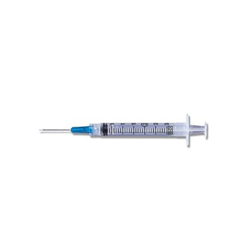 Luer-Lok Syringe with Detachable PrecisionGlide Needle 25G x 1", 3 mL (100 count) 100 Box