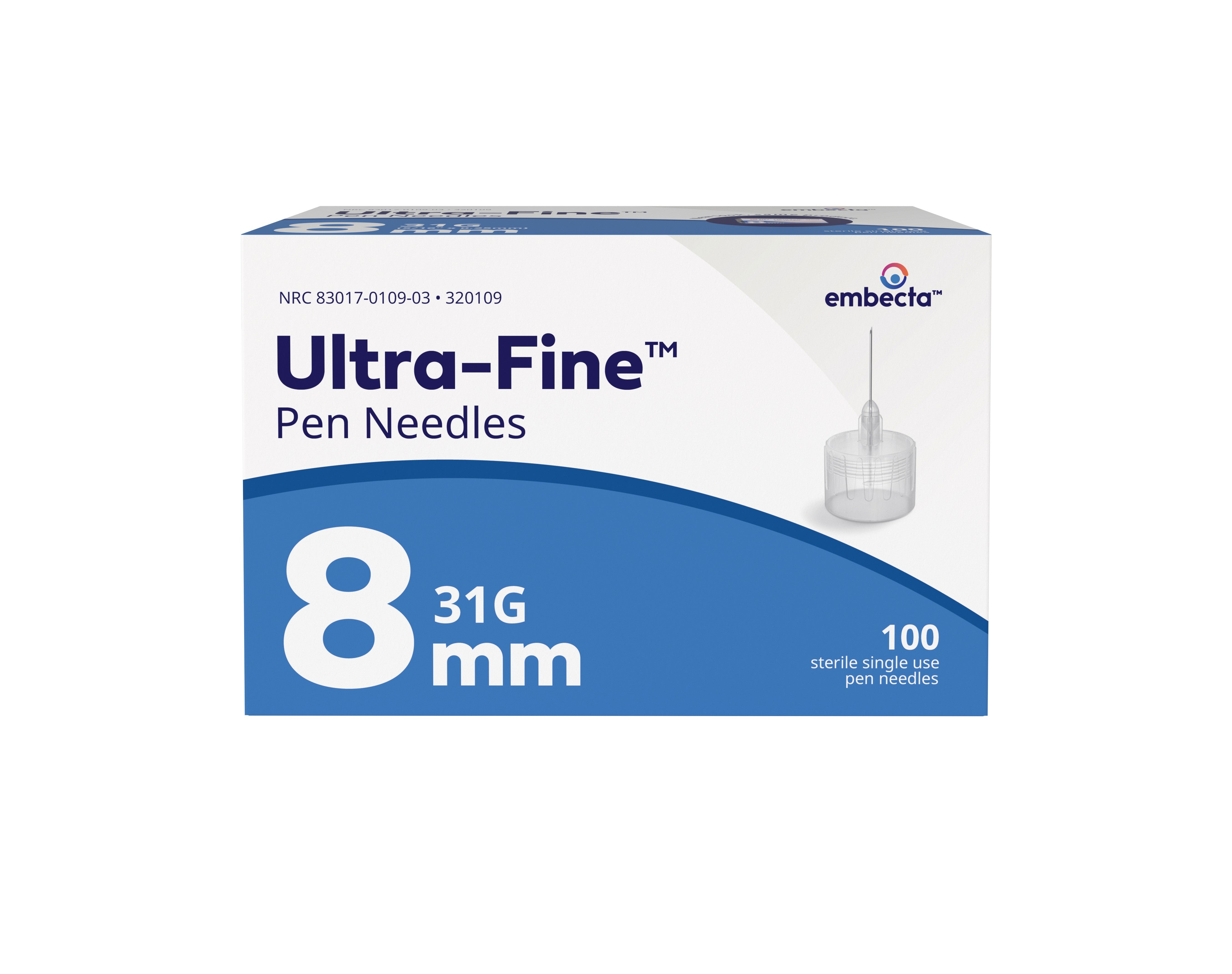 Ultra-Fine III Short Pen Needle 31G x 5/16" (100 count) 100 Box