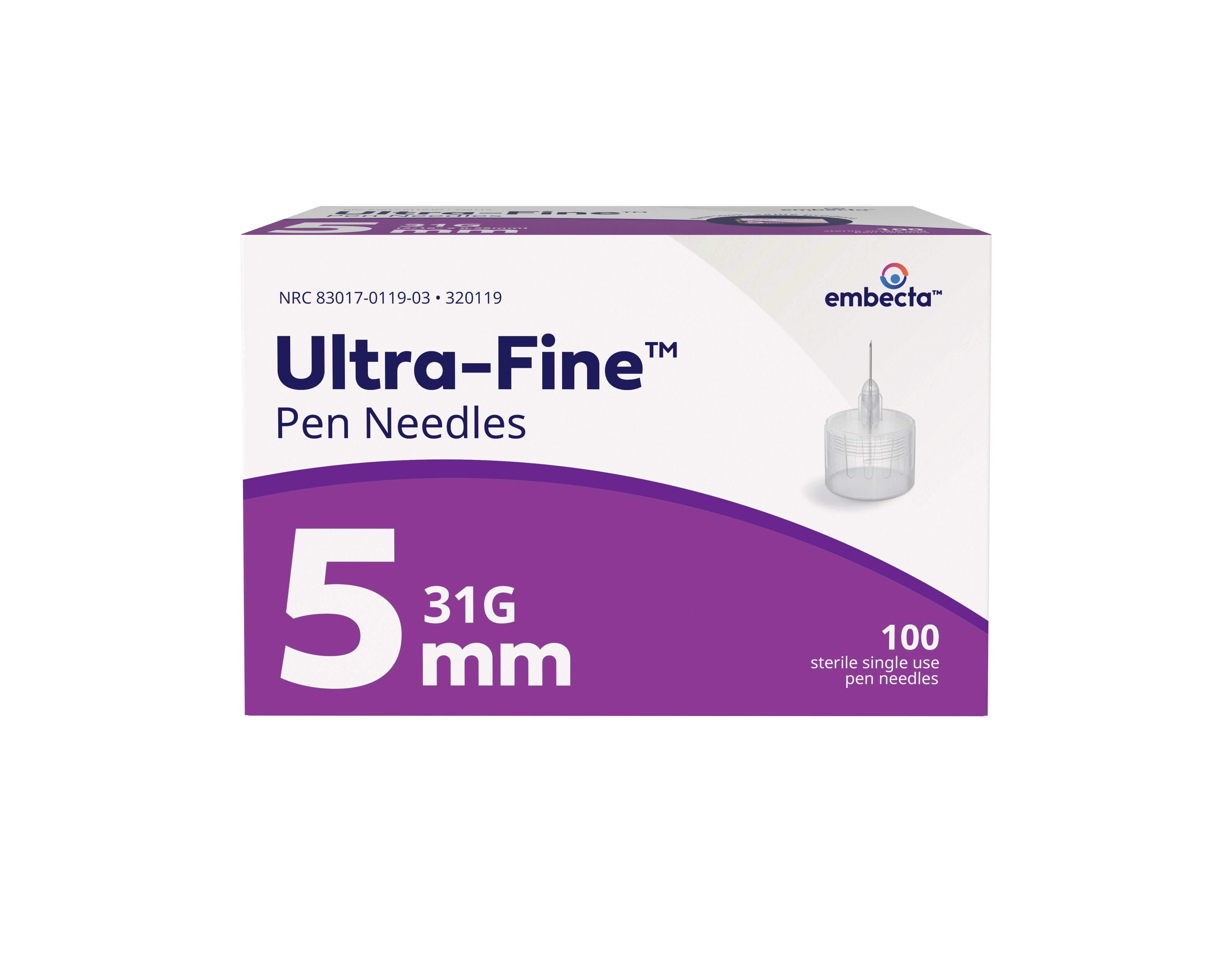 Ultra-Fine III Mini Pen Needle 31G x 3/16" (100 count) 100 Box